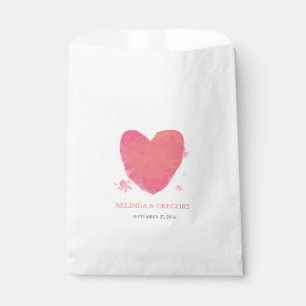 Sachets En Papier Mariage cardiaque rustique aquarelle