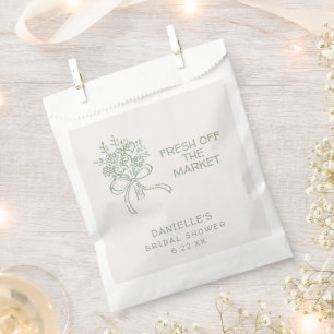 Sachets En Papier Mariage Champêtre Vert Frais du Marché pour la fut