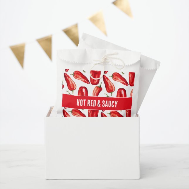 Sachets En Papier Mariage Chaud Rouge & Coquin (Fête)