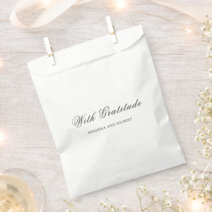 Sachets En Papier Mariage Classique Noir et Blanc Intemporel