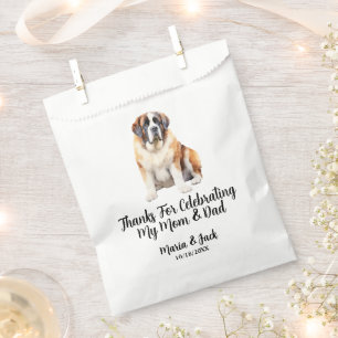 Sachets En Papier Mariage d'animal de compagnie Saint Bernard en cou
