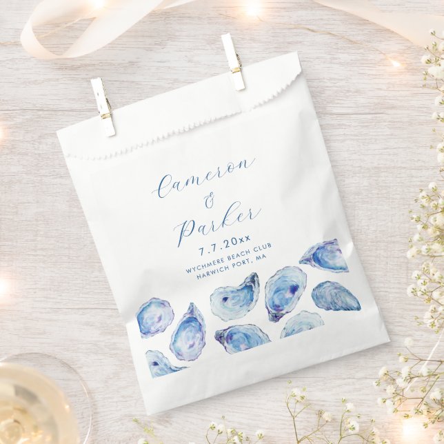 Sachets En Papier Mariage d'aquarelle bleu huître (Coupé)