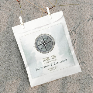 Sachets En Papier Mariage de boussole marine vintage