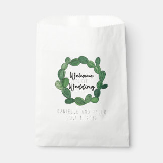 Sachets En Papier Mariage de Cactus : Bienvenue