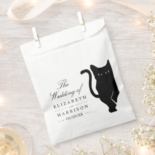 Sachets En Papier Mariage de chat noir Whimsical moderne