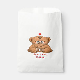 Sachets En Papier Mariage de couple de nounours mignons 