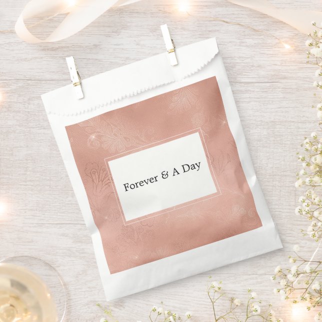 Sachets En Papier Mariage de dentelle rose Glam (Coupé)