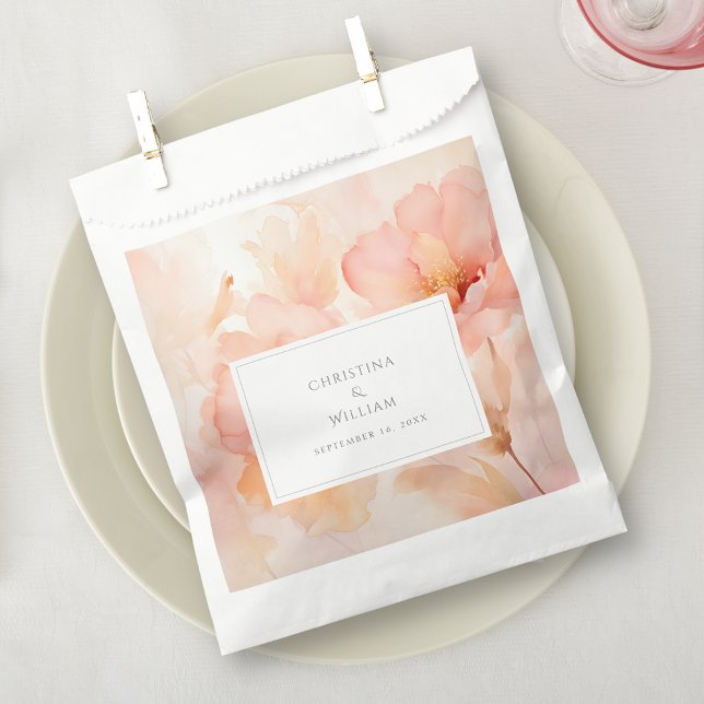 Sachets En Papier Mariage de fleurs d'aquarelle moderne (Créateur téléchargé)
