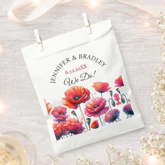 Sachets En Papier Mariage de fleurs de Red Poppies (Coupé)