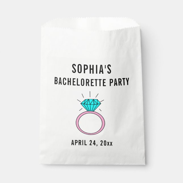 Sachets En Papier Mariage de la soirée de bachelorette fille mignonn (Devant)