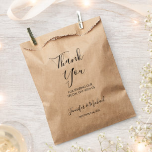 Sachets En Papier Mariage de mariée et de marié élégant moderne