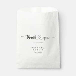 Sachets En Papier Mariage de Merci de calligraphie minimaliste