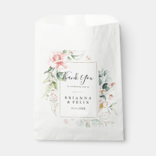 Sachets En Papier Mariage de Merci de feuillage vert or géométrique