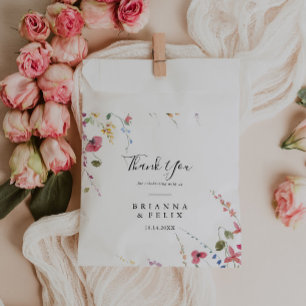 Sachets En Papier Mariage de Merci floral sauvage coloré classique