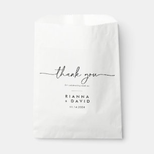 Sachets En Papier Mariage de Merci noir blanc classique