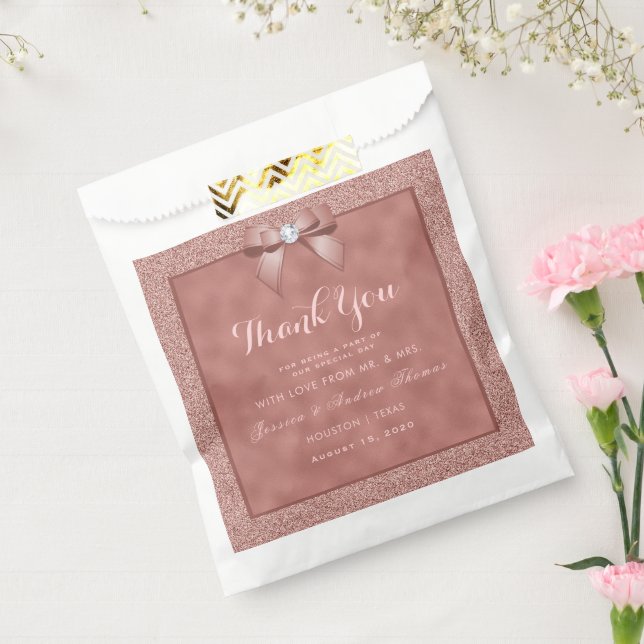Sachets En Papier Mariage de Parties scintillant rose Gold et élégan (Scellé)