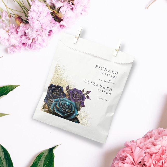 Sachets En Papier Mariage de Parties scintillant Rose gothique foncé (Créateur téléchargé)