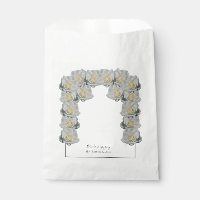 Sachets En Papier Mariage de Roses blanches (Devant)
