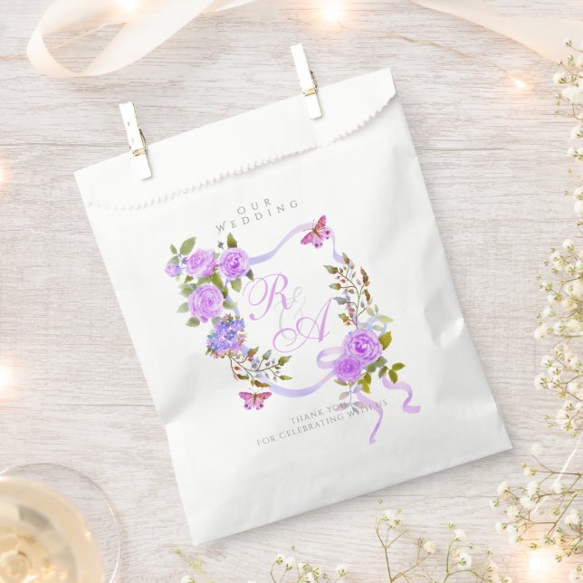 Sachets En Papier Mariage de ruban Rose violet (Coupé)
