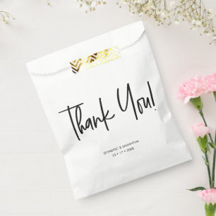 Sachets En Papier Mariage de script de Merci chic personnalisé