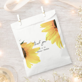 Sachets En Papier Mariage de tournesols aquarelle