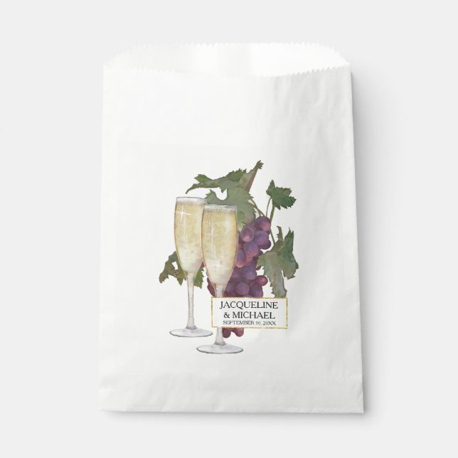 Sachets En Papier Mariage d'établissement vinicole de vignoble (Devant)