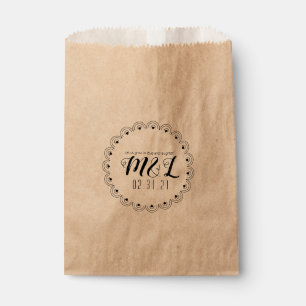 Sachets En Papier Mariage du logo du Mariage géométrique circulaire 