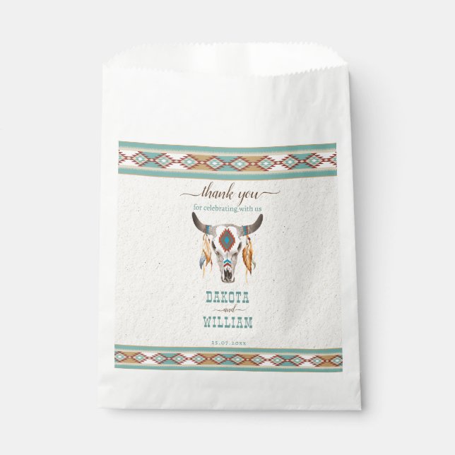 Sachets En Papier Mariage du ranch tribal boho du sud-ouest merci (Devant)