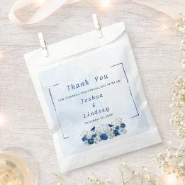Sachets En Papier Mariage Élégance Botanique Bleue
