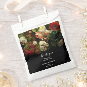 Sachets En Papier Mariage élégant romantique sombre floral fleurs