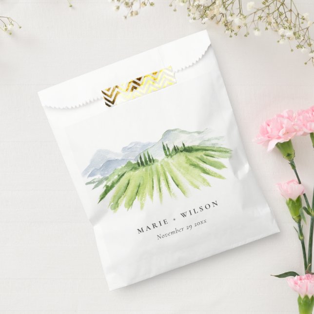 Sachets En Papier Mariage Élégant Rustique au Vignoble de Montagne d (Scellé)