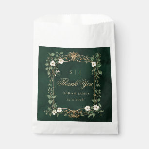 Sachets En Papier Mariage Enchanté Art Nouveau Or Vert