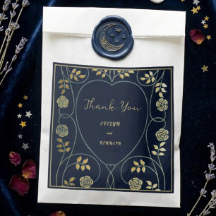 Sachets En Papier Mariage Ethéré Art Nouveau Navy 
