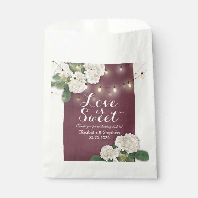 Sachets En Papier Mariage Favor Traite Sac Hydrangeas Éclairages à c (Devant)