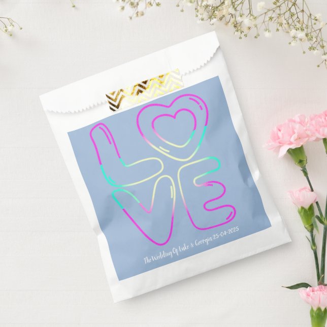 Sachets En Papier Mariage Favoriser l'amour Personnalisé (Scellé)