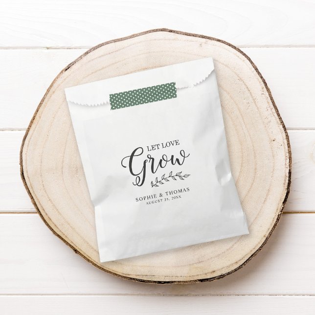 Sachets En Papier Mariage feuille laisser l'amour grandir (Créateur téléchargé)