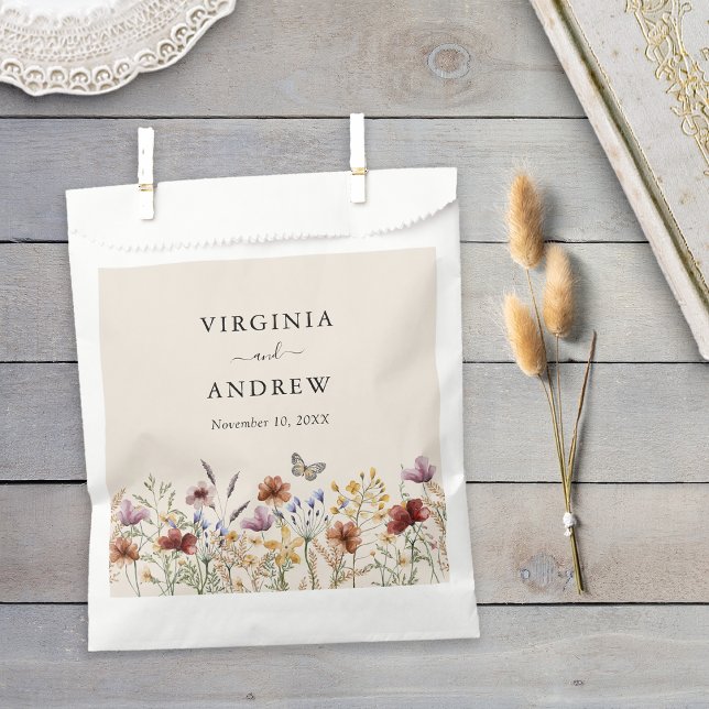 Sachets En Papier Mariage Fleur sauvage Boho (Boho Wildflower Wedding Favor Bag
)