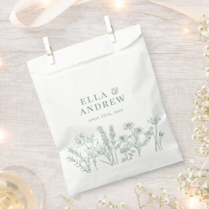 Sachets En Papier Mariage Fleur sauvage de Boho vert printemps