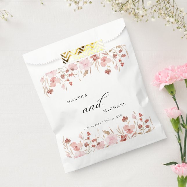 Sachets En Papier Mariage floral boho minimal (Scellé)