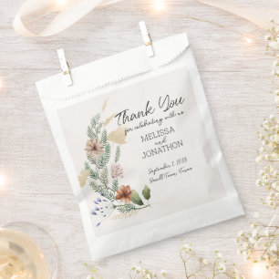 Sachets En Papier Mariage Floral Botanique Miniature Vintage