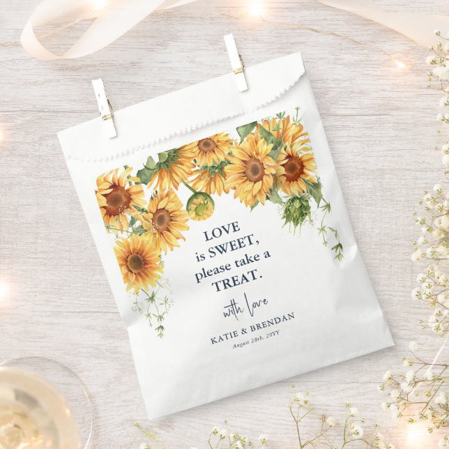 Sachets En Papier Mariage floral de tournesol d'été d'automne (Coupé)