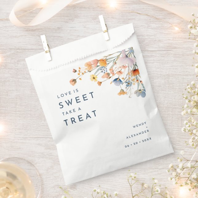 Sachets En Papier Mariage floral élégant (Coupé)