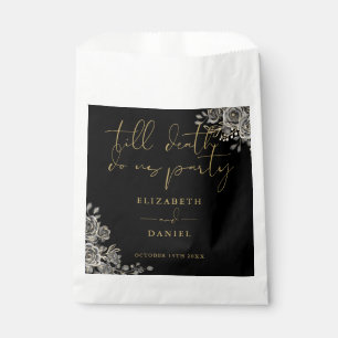 Sachets En Papier Mariage Floral Gothique Roses Noires et Dorées