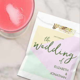 Sachets En Papier Mariage géométrique Pastel Muet
