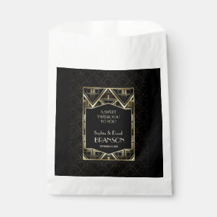 Sachets En Papier Mariage Gold Great Gatsby Art Déco MERCI