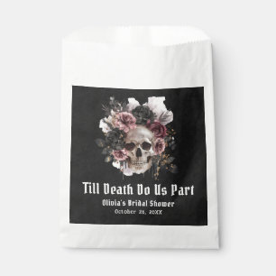 Sachets En Papier Mariage gothique noir floral crâne Halloween