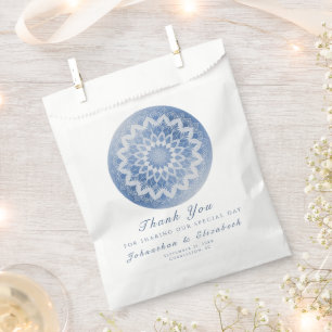 Sachets En Papier Mariage Mandala à Dentelle Bleue