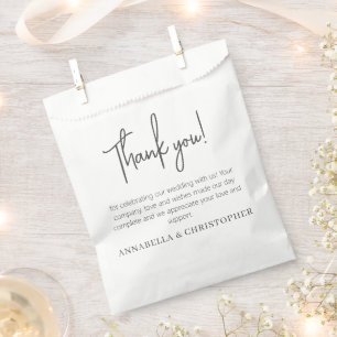 Sachets En Papier Mariage Merci Note Minimaliste Style