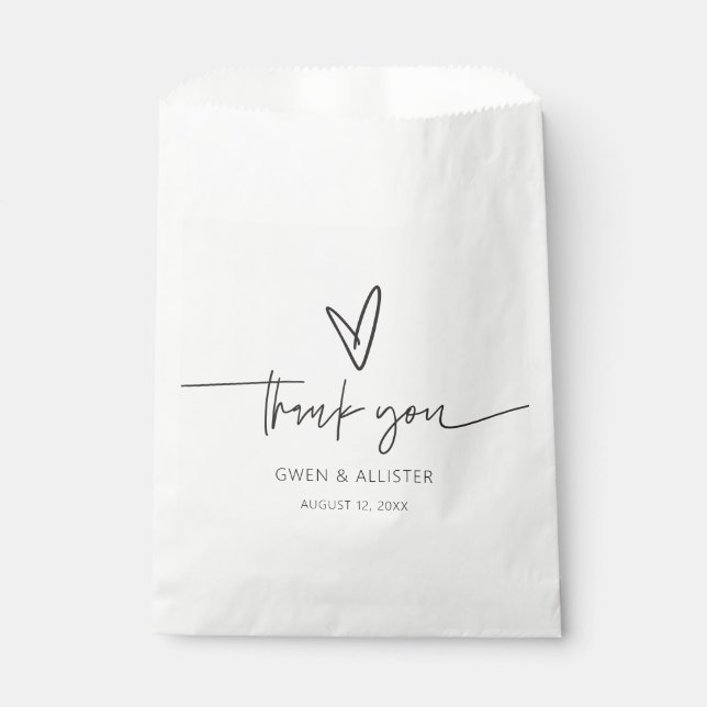 Sachets En Papier Mariage minimal Favor traitement sac Merci cadeaux (Devant)