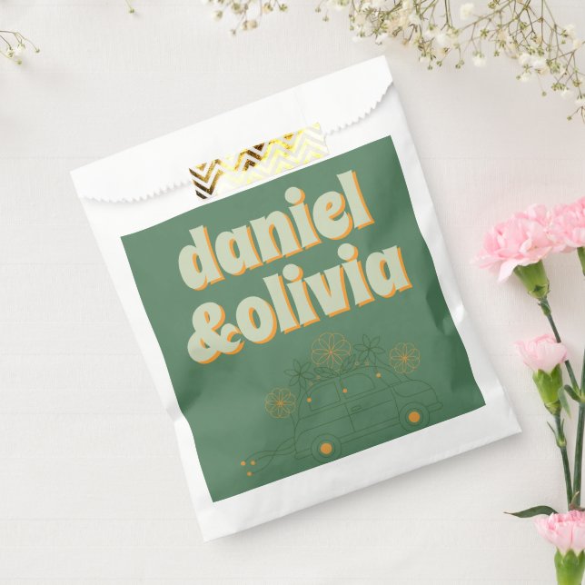 Sachets En Papier Mariage minimal Vosvos vert (Scellé)